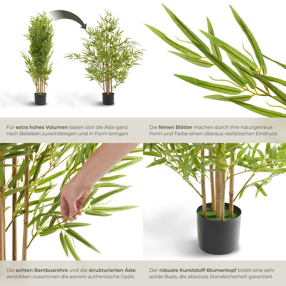 Tectake Albero di bambù artificiale Bambosa Varie misure  