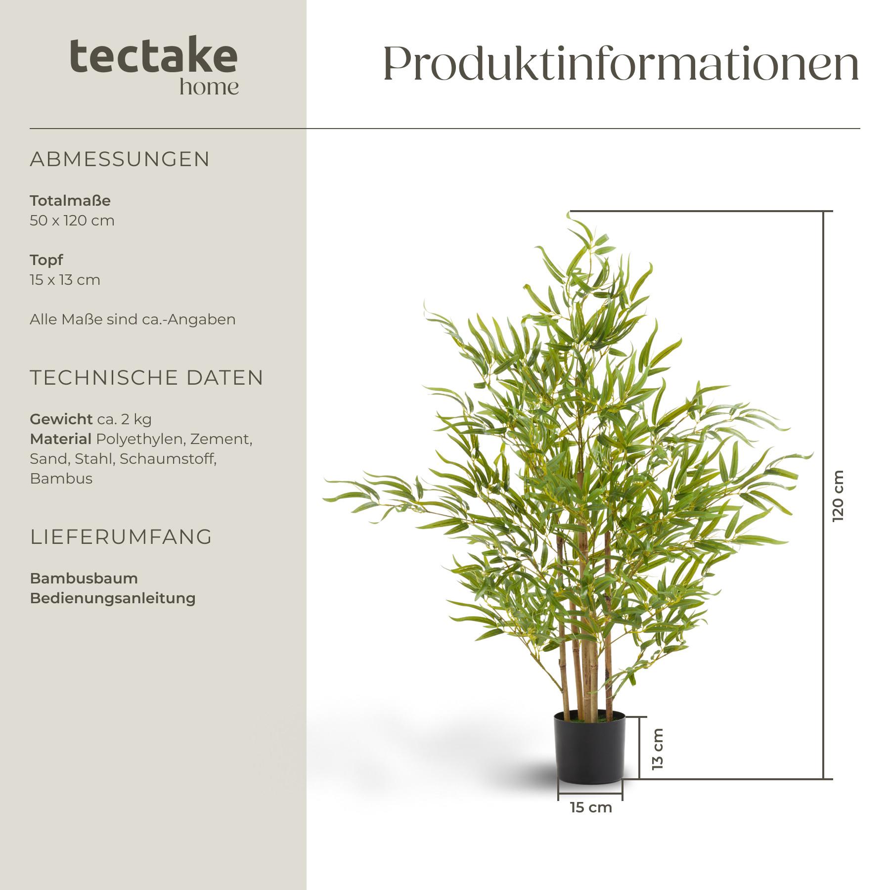 Tectake Künstlicher Bambusbaum Bambosa, realistische Textur  