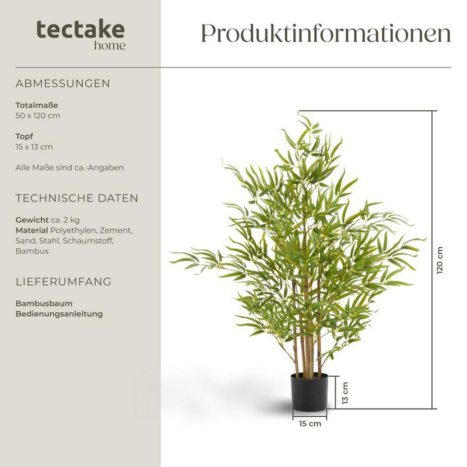Tectake Albero di bambù artificiale Bambosa Varie misure  