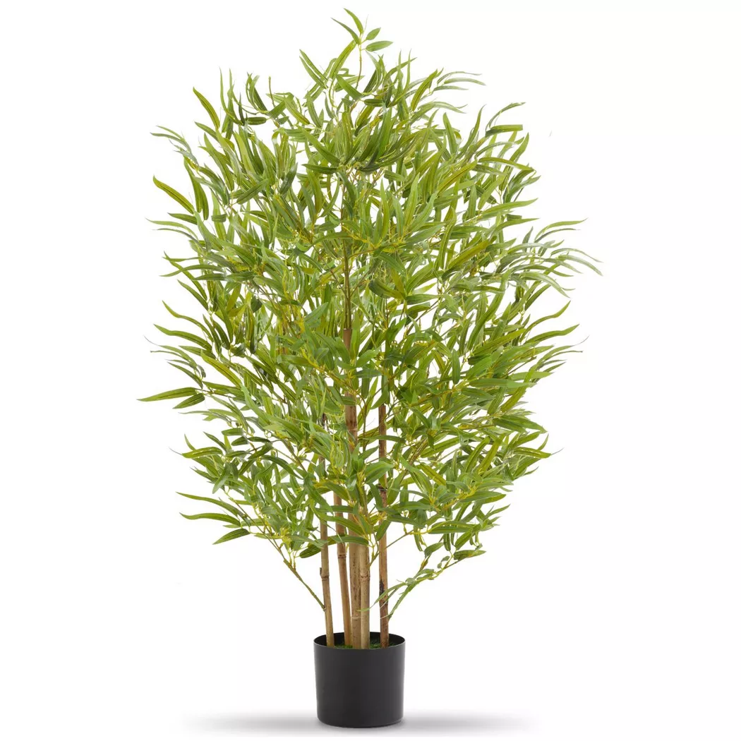 tectake Artificial Plant - Bamboo Grass, Realistic Look, Low-Maintenance in Green | Size: 120 cm