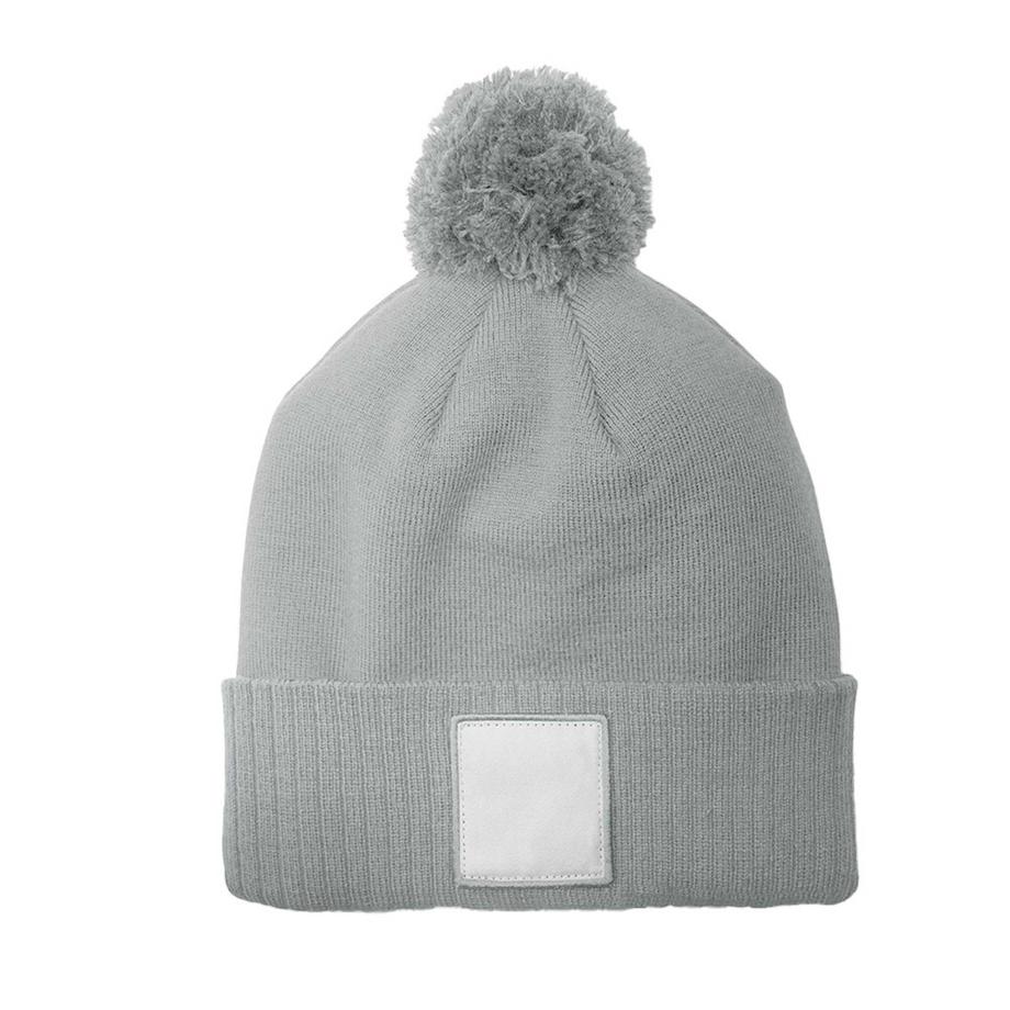 Beechfield Mütze mit Bommel und Applikation  