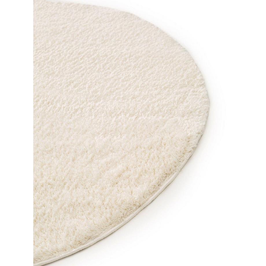 Benuta Hochflorteppich rund Soda Weiß  