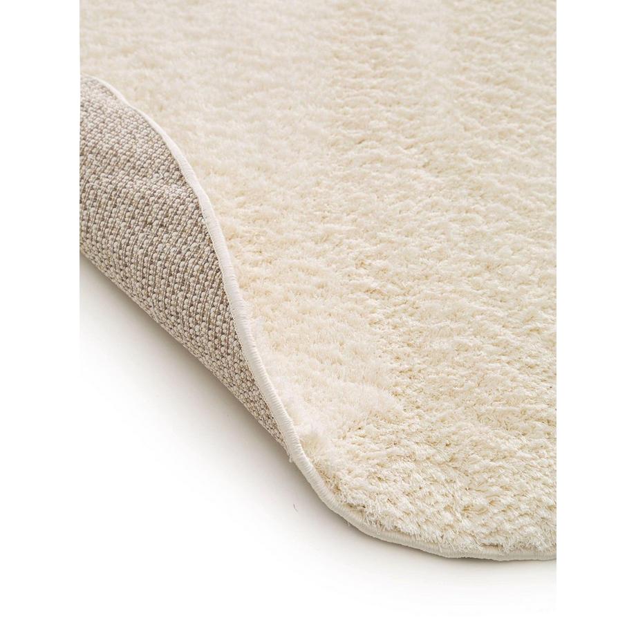 Benuta Hochflorteppich rund Soda Weiß  