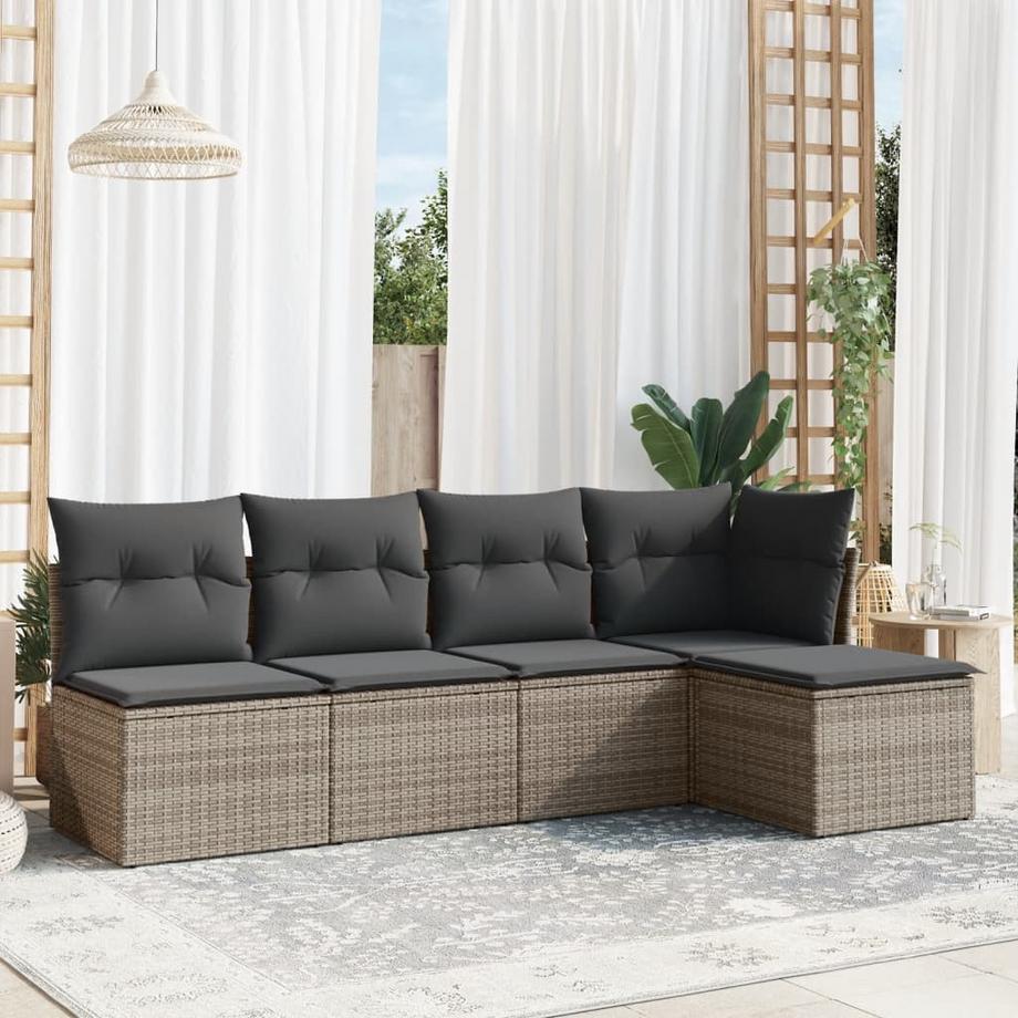 VidaXL set divano da giardino Polirattan  