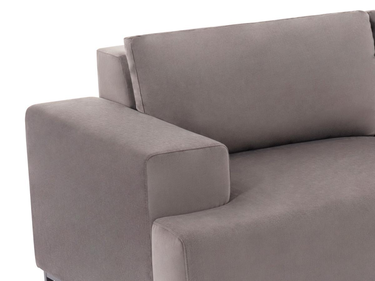 Vente-unique Ecksofa - Ecke rechts - Samt - Grau - MADALENI  