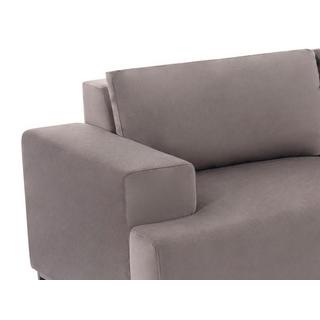 Vente-unique Ecksofa - Ecke rechts - Samt - Grau - MADALENI  