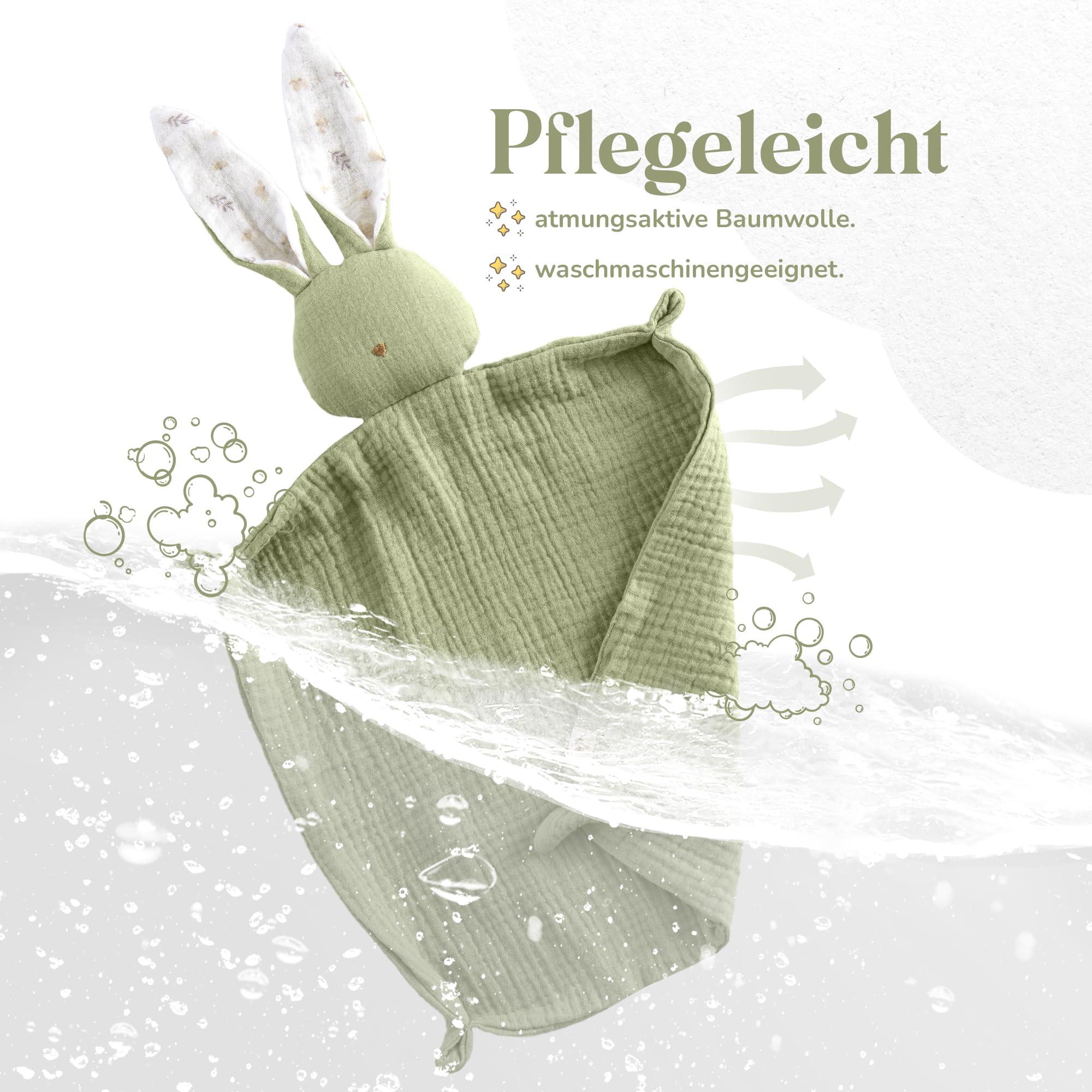 Activity-board  Baby Hasen Schmusetuch - Musselin Schmusetuch als Babygeschenk zur Geburt /Baby Schmusetücher & Schnuller/Baby Kuscheltier 