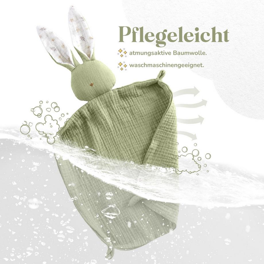 Activity-board  Baby Hasen Schmusetuch - Musselin Schmusetuch als Babygeschenk zur Geburt /Baby Schmusetücher & Schnuller/Baby Kuscheltier 