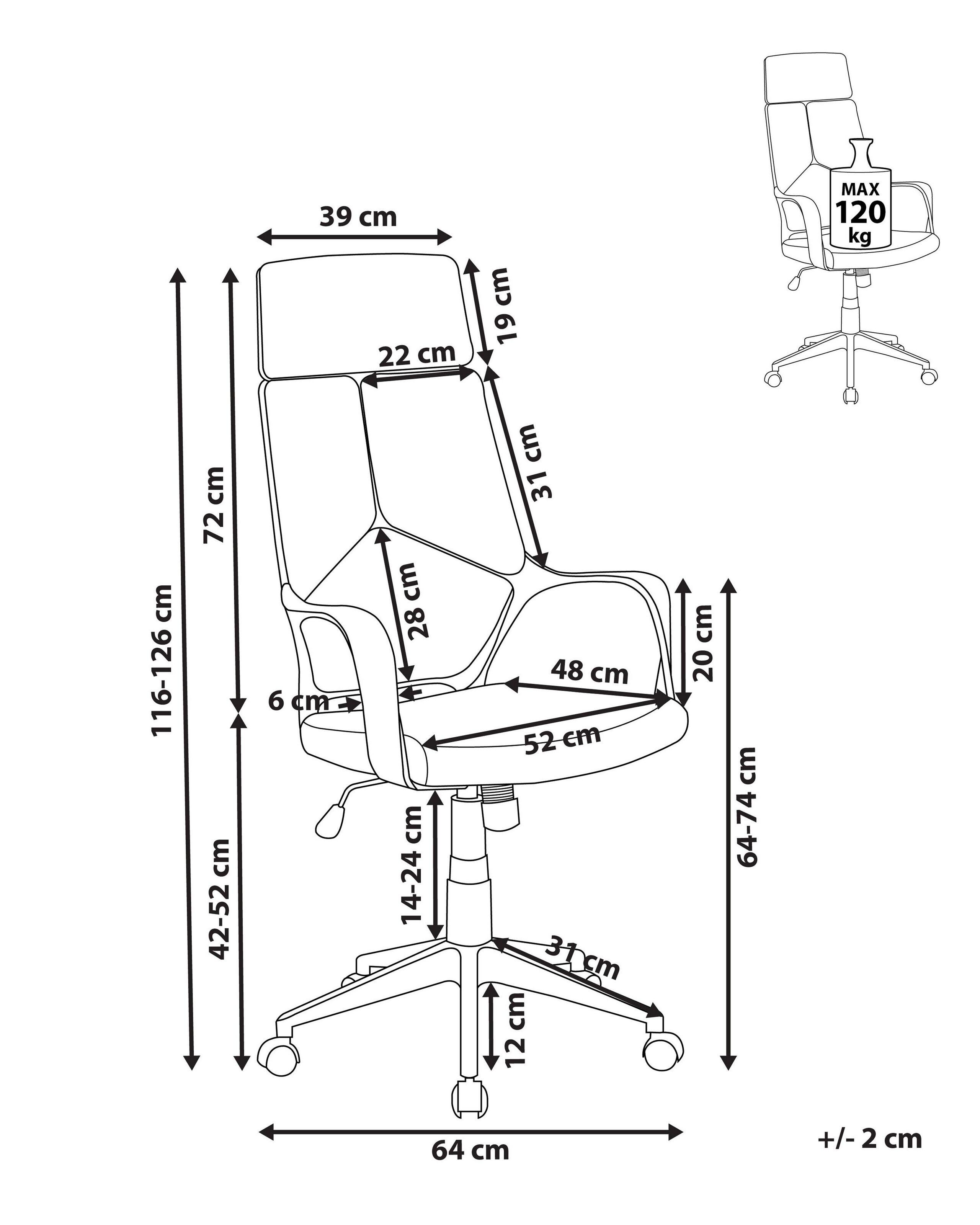 Beliani Chaise de bureau en Tissu Minimaliste DELIGHT  