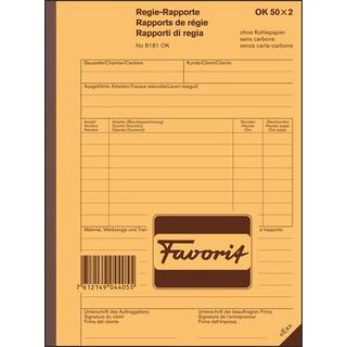 Favorit FAVORIT Regierapport D/F/I A5 8181 OK weiss 50x2 Blatt  