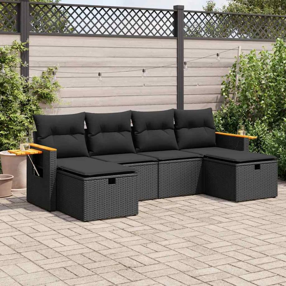 VidaXL set di divani da giardino Polirattan  