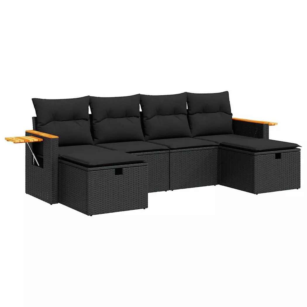 VidaXL - Ensemble de canapés de jardin rotin synthétique, One Size, Noir