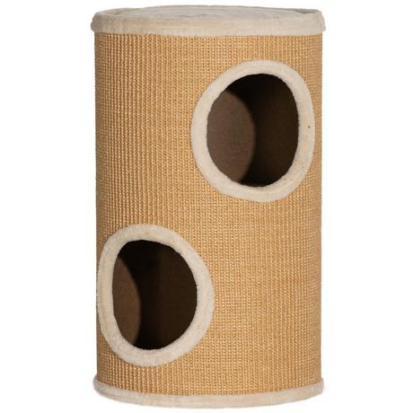 Northio  Tiragraffi, botte per gatti alta 60 cm con 2 grotte, tiragraffi, torre per gatti in sisal, per gatti fino a 5 kg, marrone 