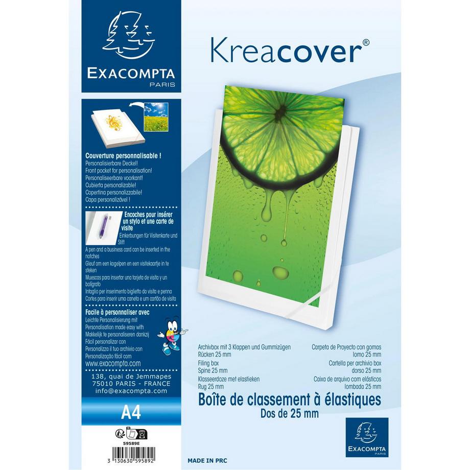 Exacompta Cartella portaprogetti polipropilene Kreacover dorso 25mm - A4 - x 17  