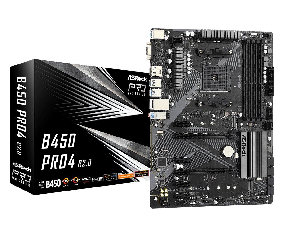 ASRock  B450 Pro4 R2.0 AMD B450 Emplacement AM4 ATX 