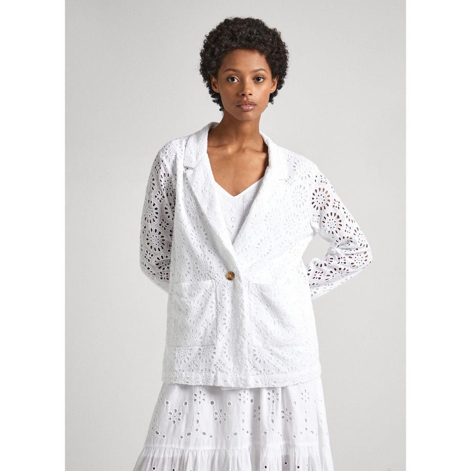 Pepe Jeans London Blazer Marisa con Ricamo Sangallo  