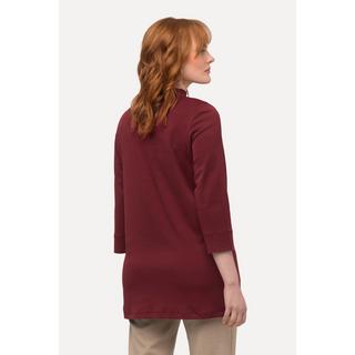 Ulla Popken  Shirt, A-Linie, Stehkragen, 3/4-Arm, Pima Cotton 