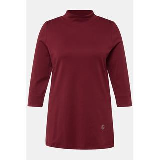 Ulla Popken  Shirt, A-Linie, Stehkragen, 3/4-Arm, Pima Cotton 