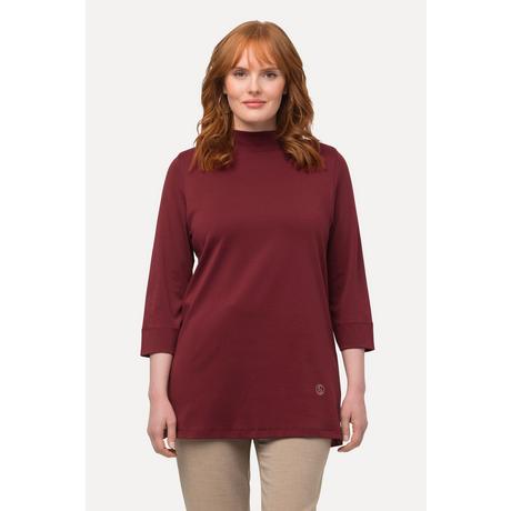 Ulla Popken  Shirt, A-Linie, Stehkragen, 3/4-Arm, Pima Cotton 