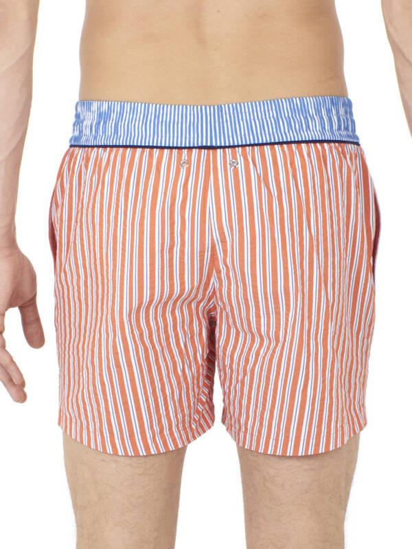 HOM Preppy Gestreifte Beach Boxer Badehose  