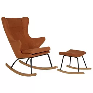 Adult Schaukelstuhl de Luxe mit Hocker