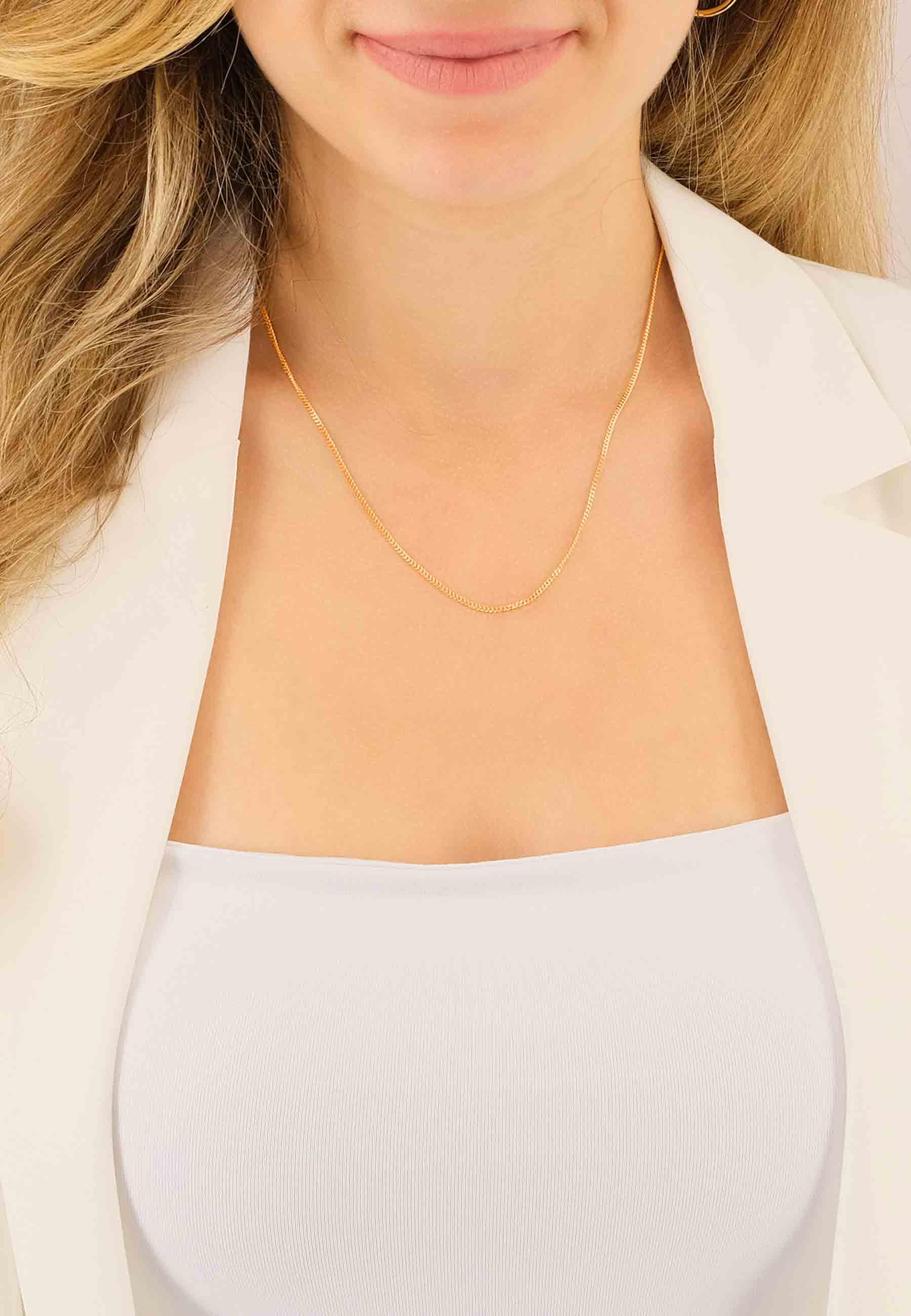 MUAU Schmuck  Collier Panzer Rotgold 750, 1.6mm, 38cm 