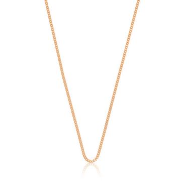 Collier gourmette or rose 750, 1.6mm, 38cm