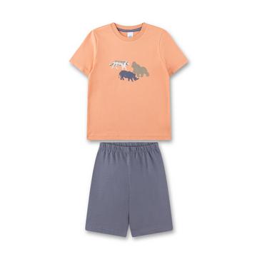 Jungen-Schlafanzug kurz Safari orange