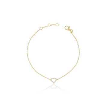Bracelet Herz Gelbgold 750 Brillanten 0.06ct. 19cm