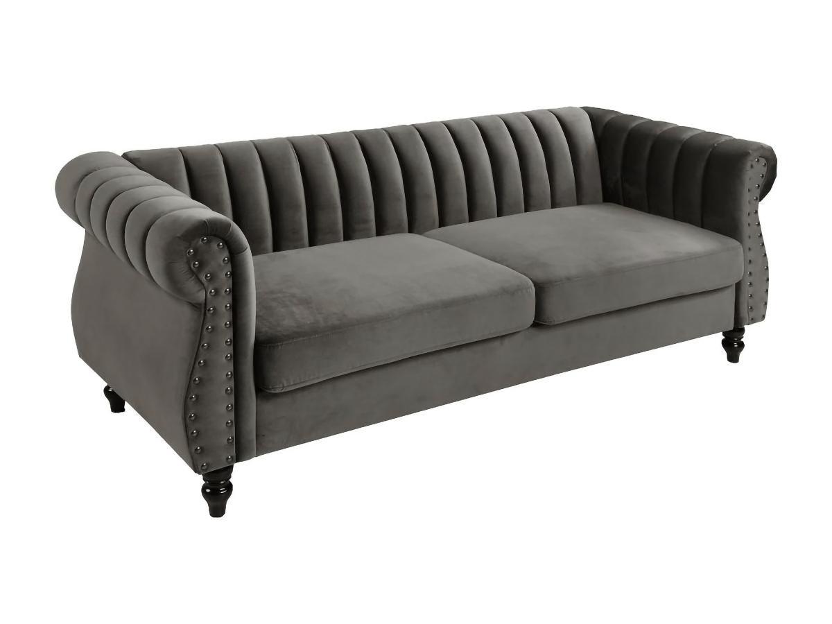 Vente-unique Chesterfield Sofa 3Sitzer TRUMBO Samt  