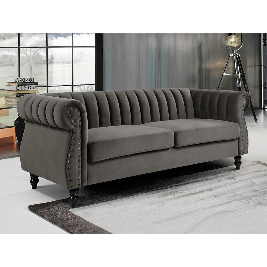 Vente-unique Chesterfield Sofa 3Sitzer TRUMBO Samt  