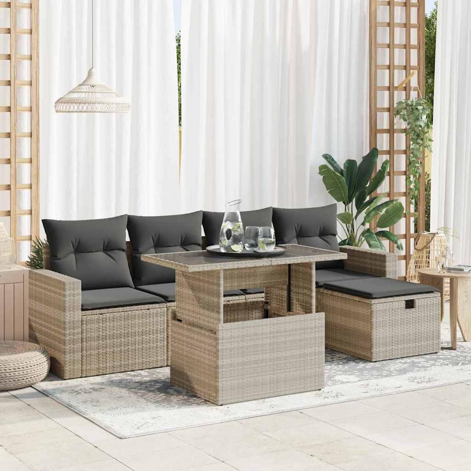 VidaXL set divano da giardino Polirattan  