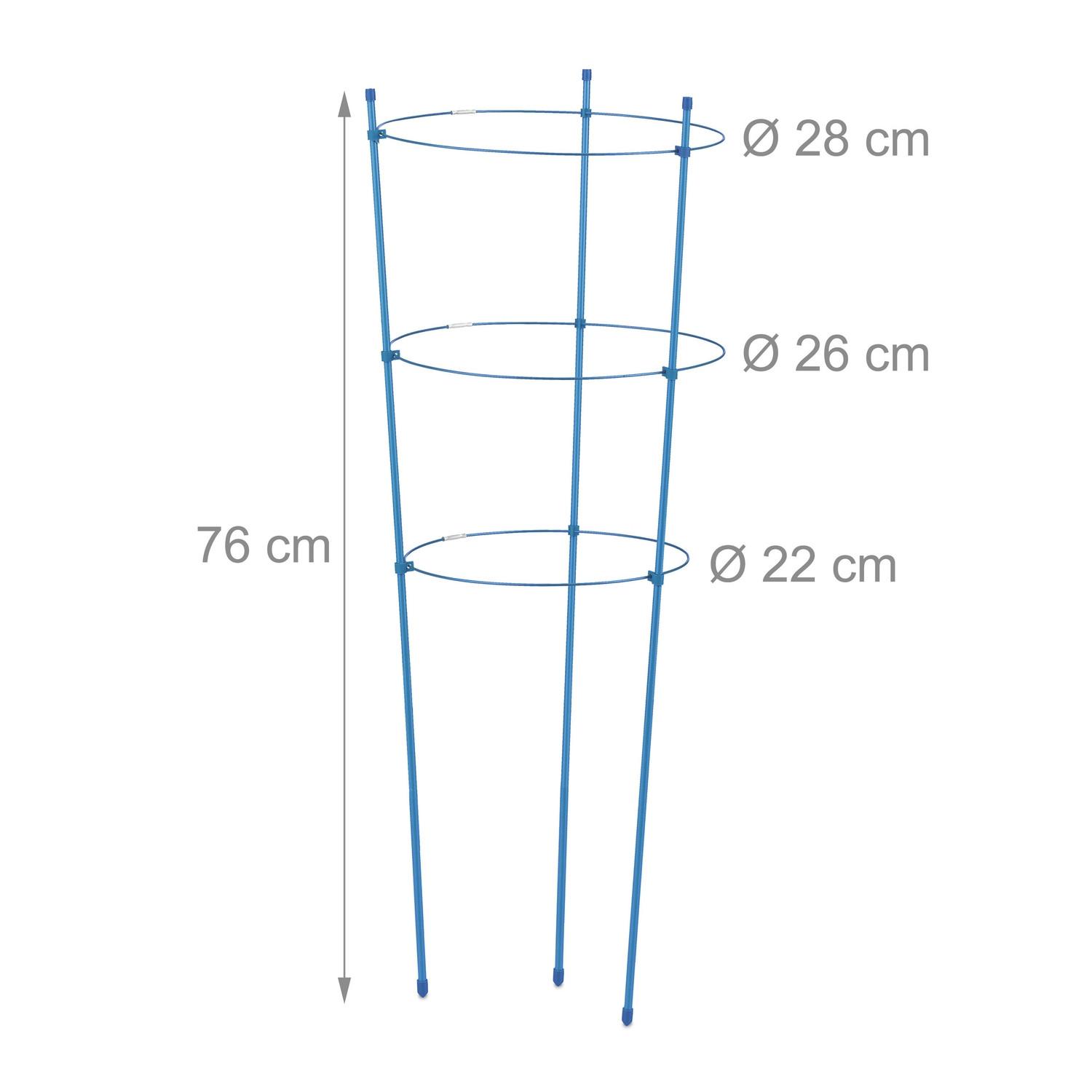 B2X Supporto per piante 76 cm blu, set da 2  