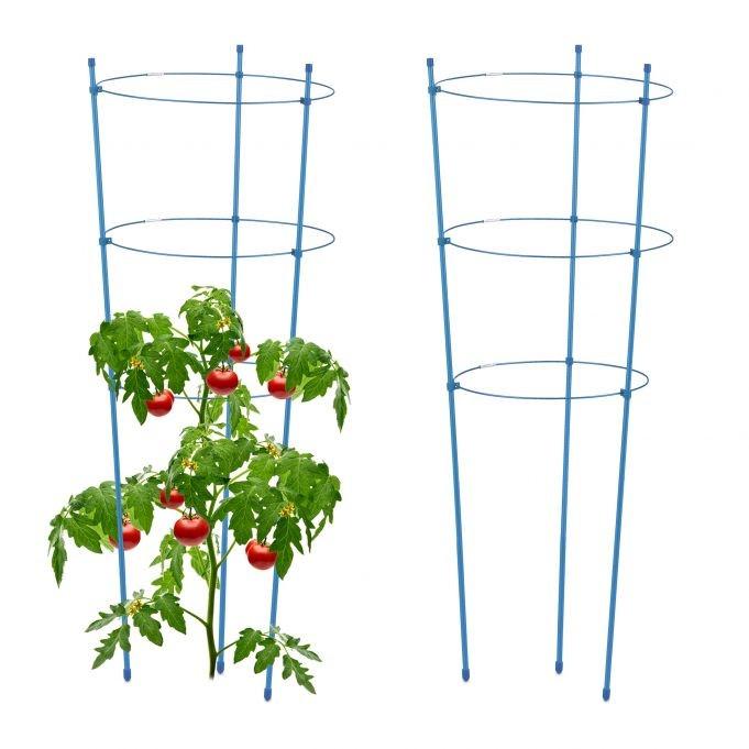 B2X Support pour plantes 76 cm bleu, lot de 2  