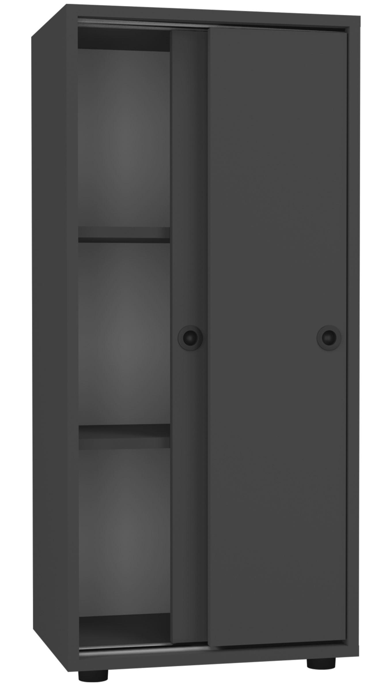 VCM Büroschrank mit 3 Fächern | moderner Aktenschrank mit Schiebetüren | Maße ca. H. 109 x B. 49 x T. 38 cm – Ulas 3-Fach  