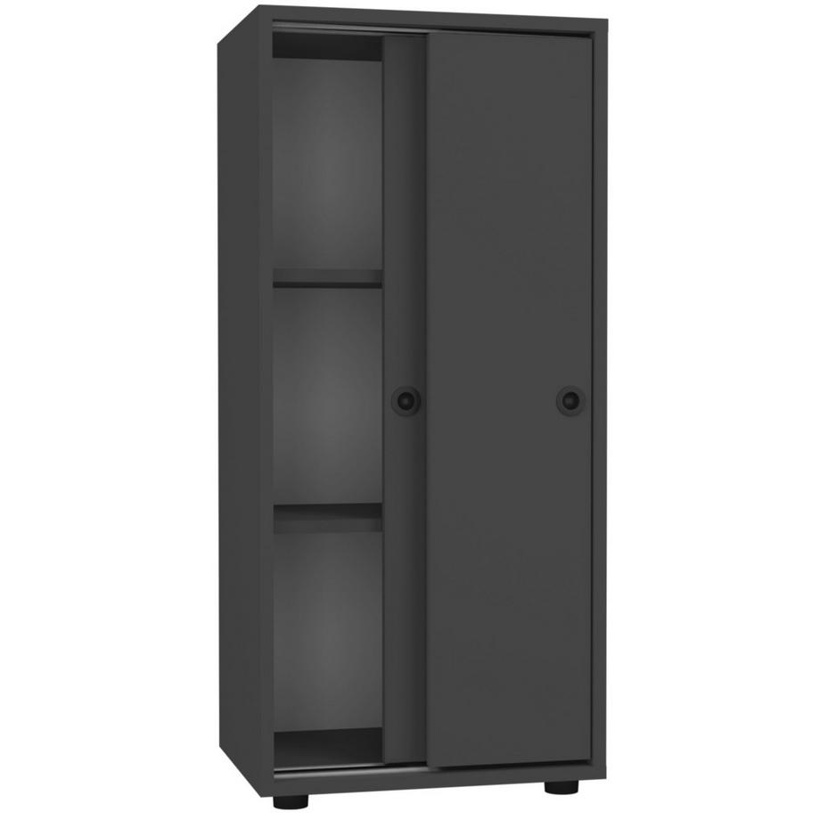 VCM Büroschrank mit 3 Fächern | moderner Aktenschrank mit Schiebetüren | Maße ca. H. 109 x B. 49 x T. 38 cm – Ulas 3-Fach  