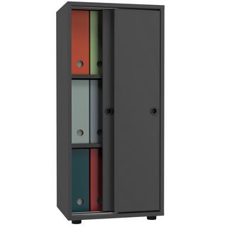 VCM Büroschrank mit 3 Fächern | moderner Aktenschrank mit Schiebetüren | Maße ca. H. 109 x B. 49 x T. 38 cm – Ulas 3-Fach  