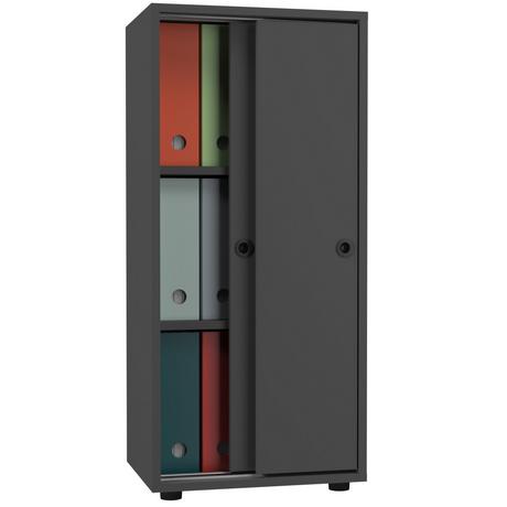 VCM Büroschrank mit 3 Fächern | moderner Aktenschrank mit Schiebetüren | Maße ca. H. 109 x B. 49 x T. 38 cm – Ulas 3-Fach  