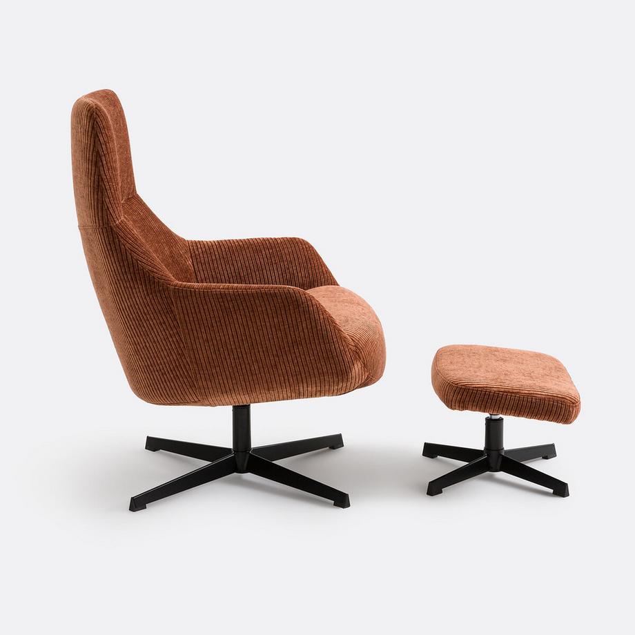 La Redoute Intérieurs Relaxsessel mit Drehfunktion und Fussstütze  