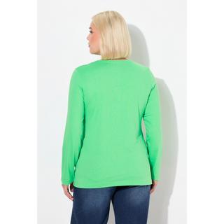 Ulla Popken  Shirt, Slim, Rundhalsausschnitt, Langarm 