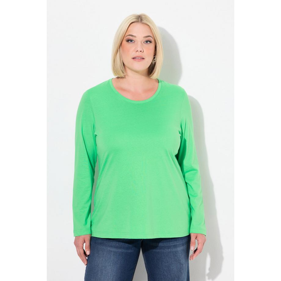 Ulla Popken T-shirt Slim Manches Longues Col Rond  