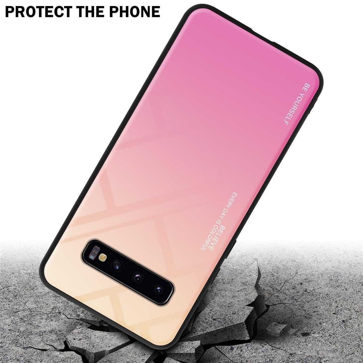 Cadorabo  Housse compatible avec Samsung Galaxy S10 PLUS - Coque de protection bicolore en silicone TPU et dos en verre trempé 