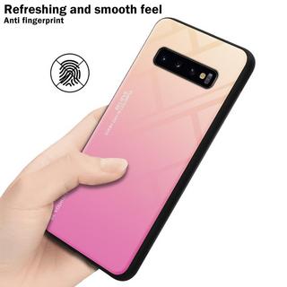 Cadorabo  Housse compatible avec Samsung Galaxy S10 PLUS - Coque de protection bicolore en silicone TPU et dos en verre trempé 