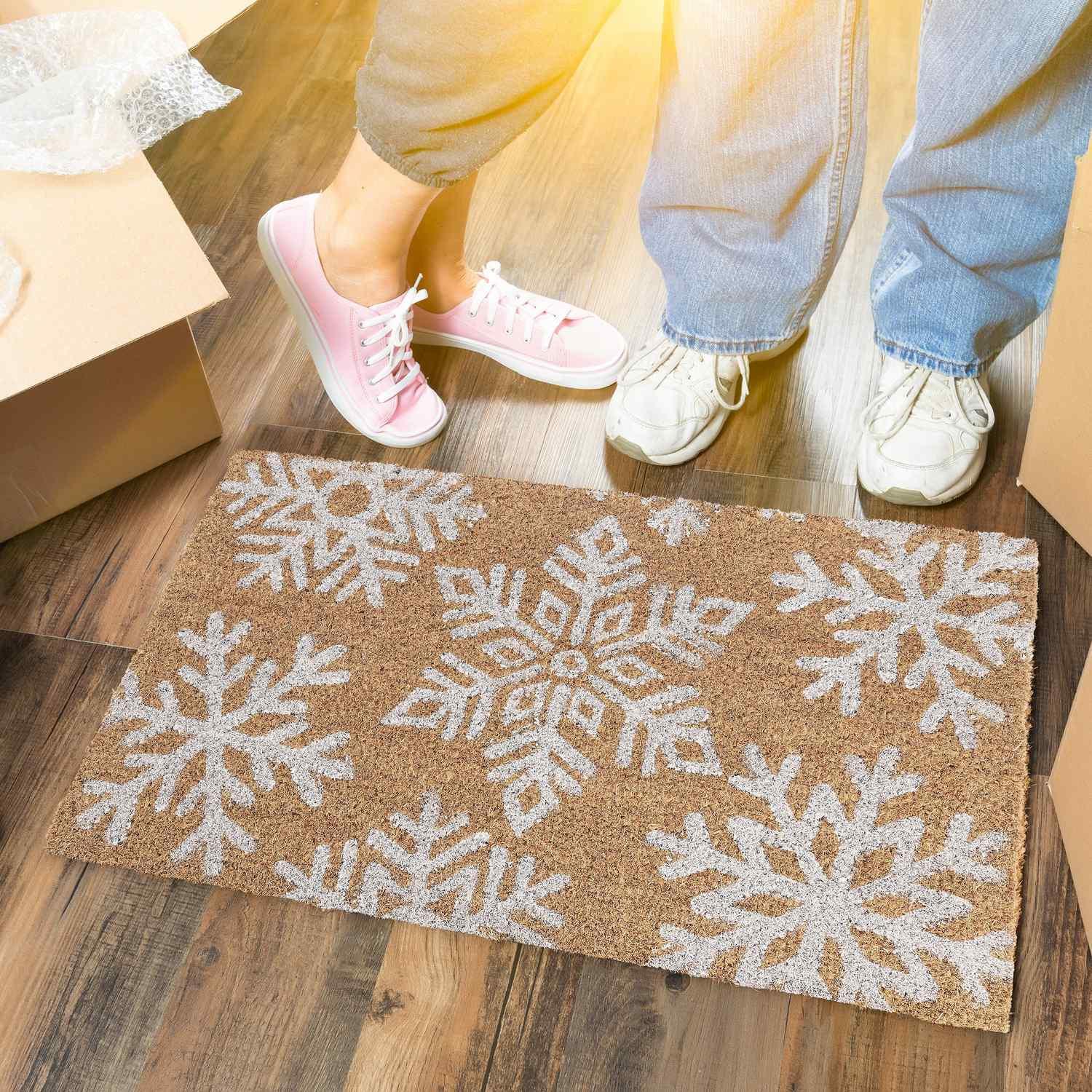 B2X Kokosnuss Fußmatte Schneeflocken  