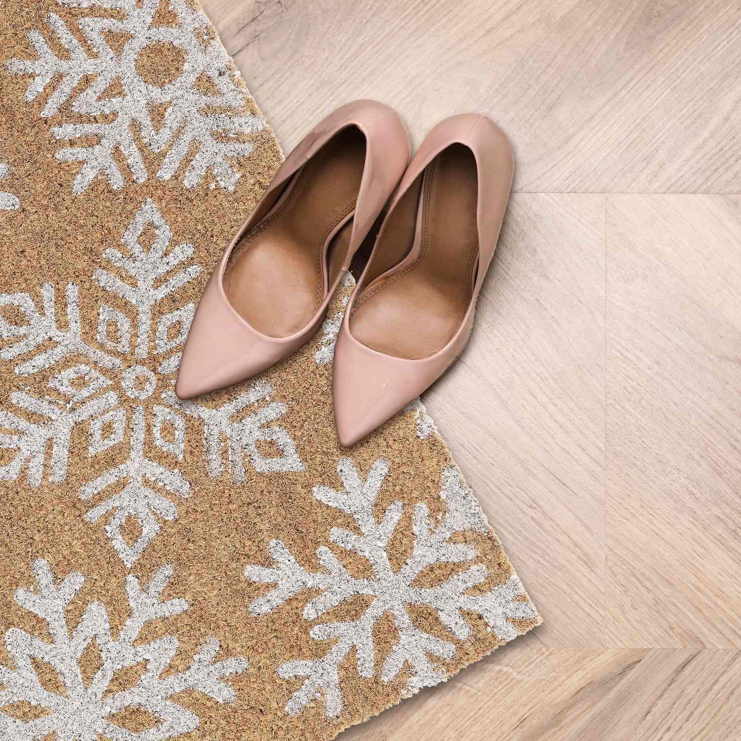 B2X Kokosnuss Fußmatte Schneeflocken  