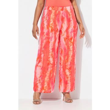 Pantaloni di chiffon a doppio strato con taglio della gamba ampio e cintura elastica