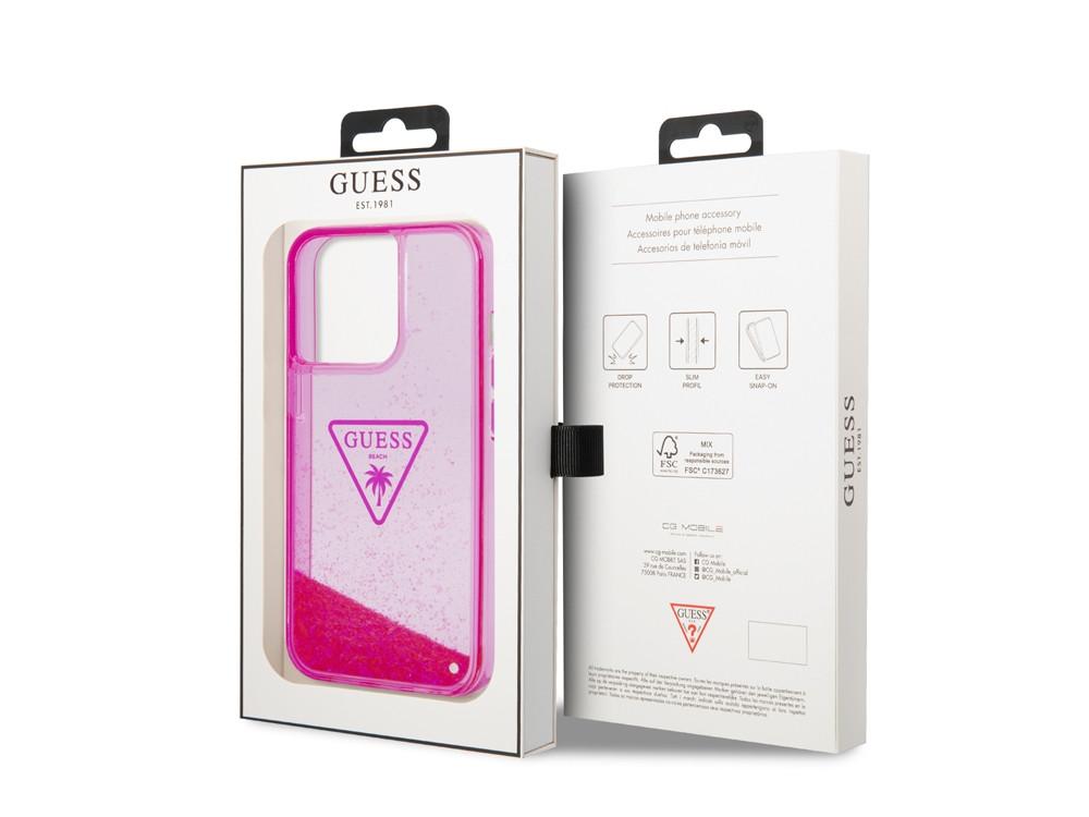 GUESS  Coque iPhone 14 Pro Max Glitter Palm 