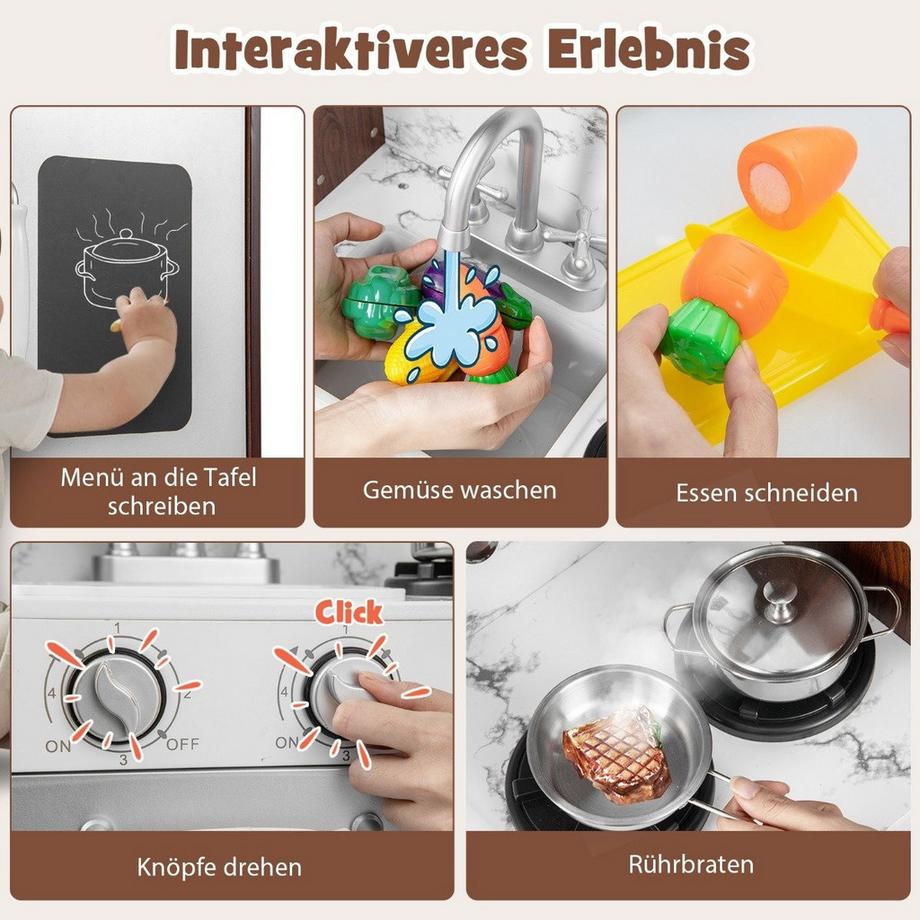 Northix  Cuisine pour enfants playset cuisine jouet moderne avec des lumières attrayantes café 