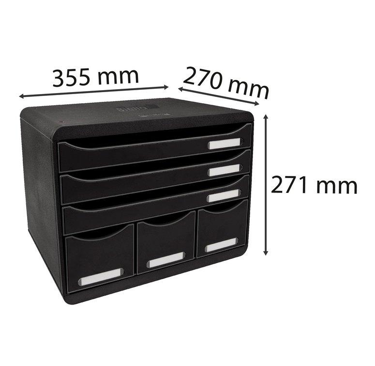 Biella Schubl.STORE-BOX MAXI ECO A4+ 6 Schubladen, schwarz  