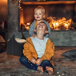 B2X Cestino in legno in similpelle con manico  